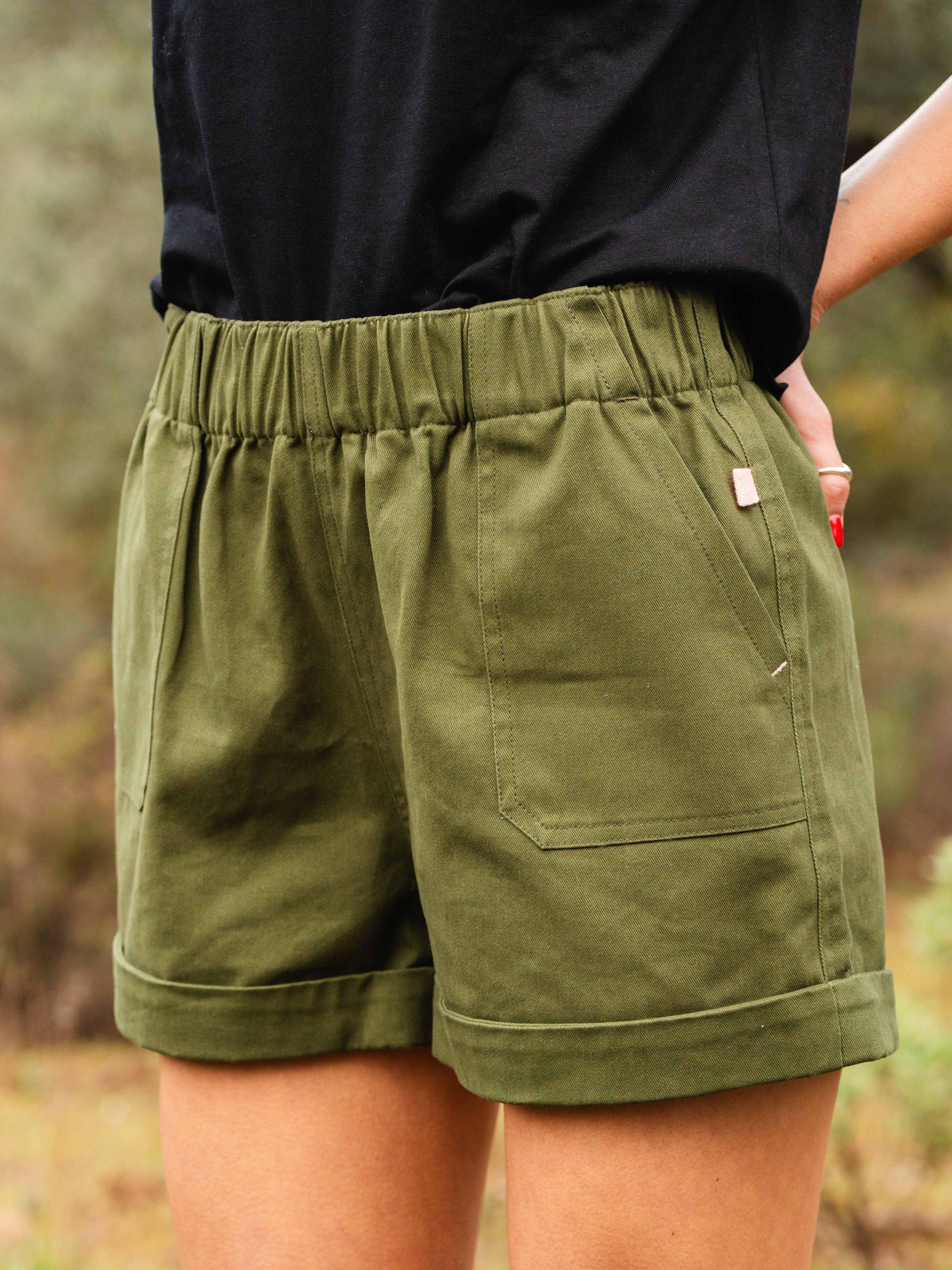 Product image 6 of 7, which shows ACAI Cotton Shorts, Elm Green, 6