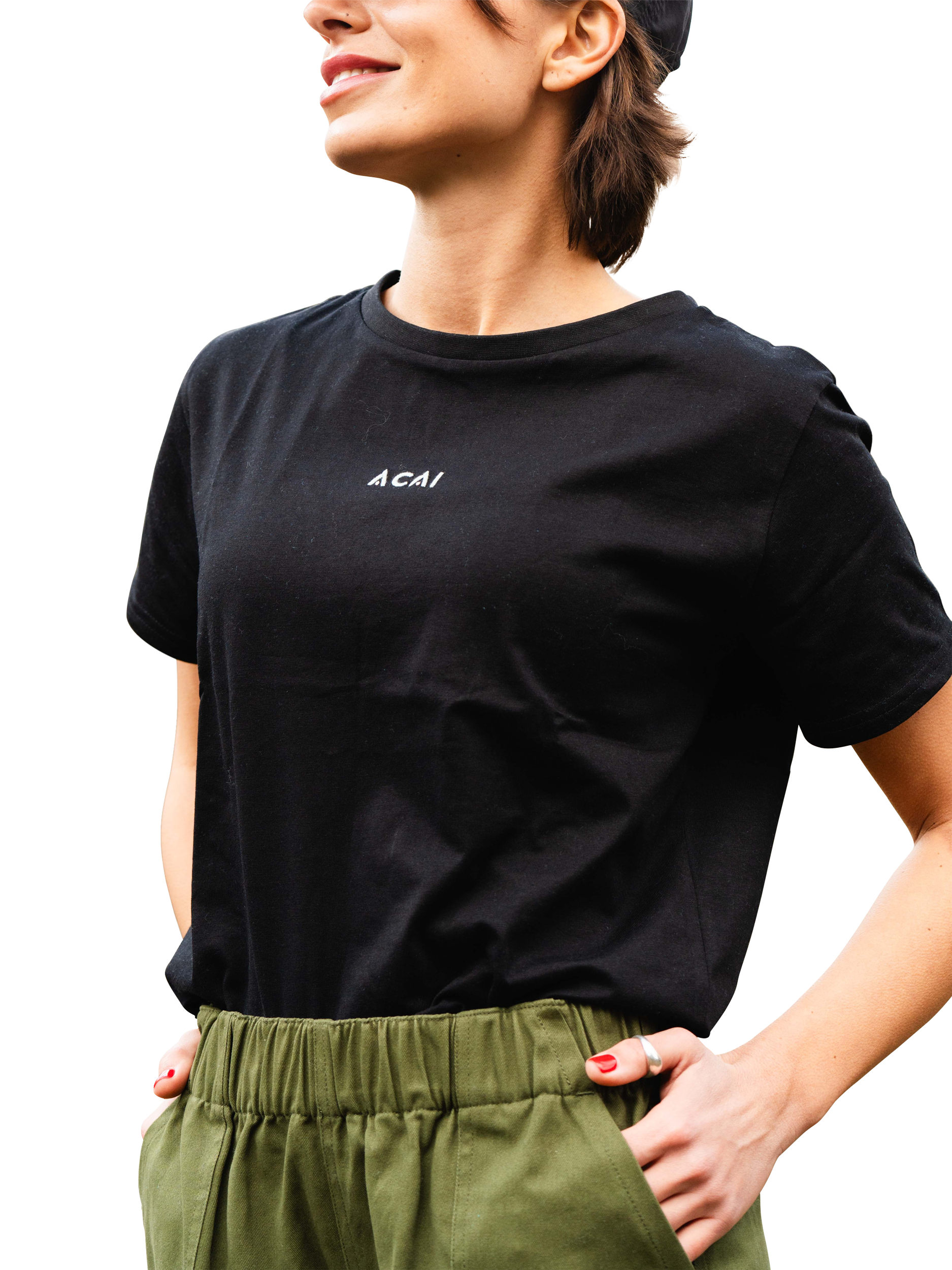 Product image 1 of 5, which shows ACAI Boxy Fit Cotton T-Shirt, Black, 6