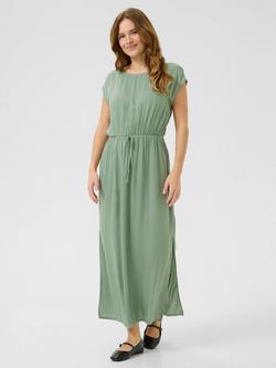 KAFFE KAcheer Midi Dress, Black, Mid Green