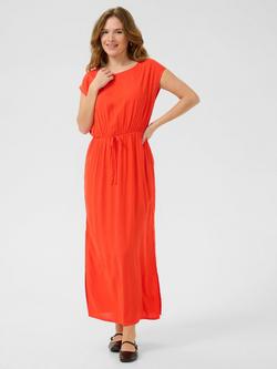 KAFFE Cheer Short Sleeve Maxi Dress, Grenadine, Grenadine