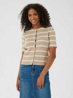 KAFFE Morita Cardigan, Feather Grey/Chalk M