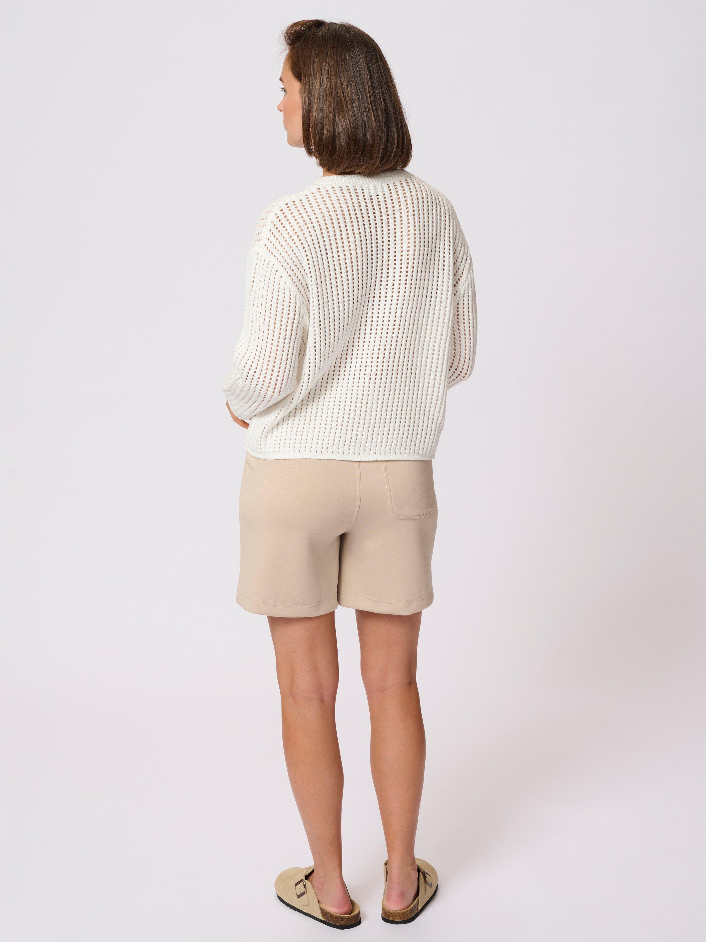 Product image 2 of 6, which shows KAFFE Solar Cotton Blend Pullover, Chalk, XL