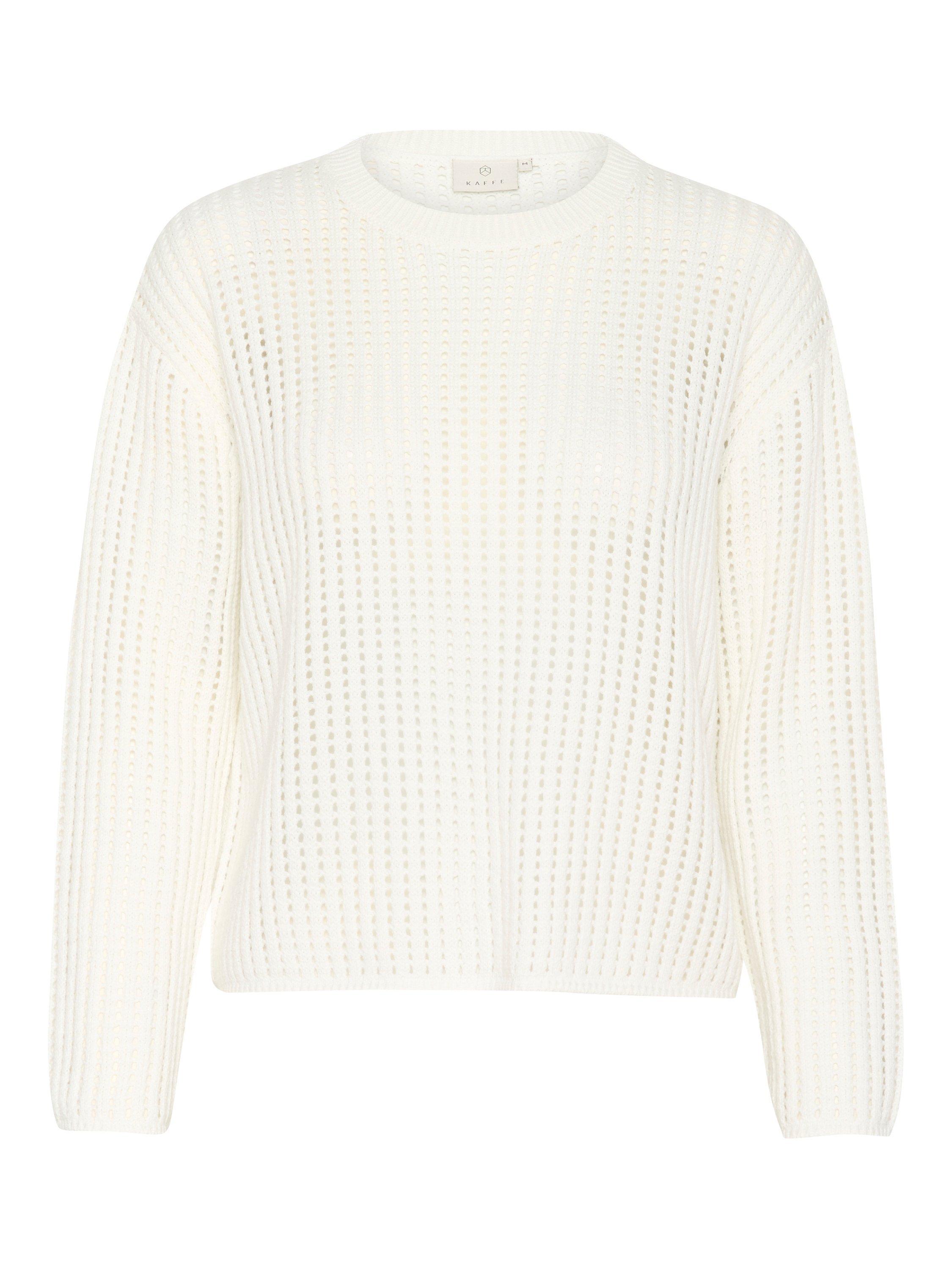 Product image 5 of 6, which shows KAFFE Solar Cotton Blend Pullover, Chalk, XL