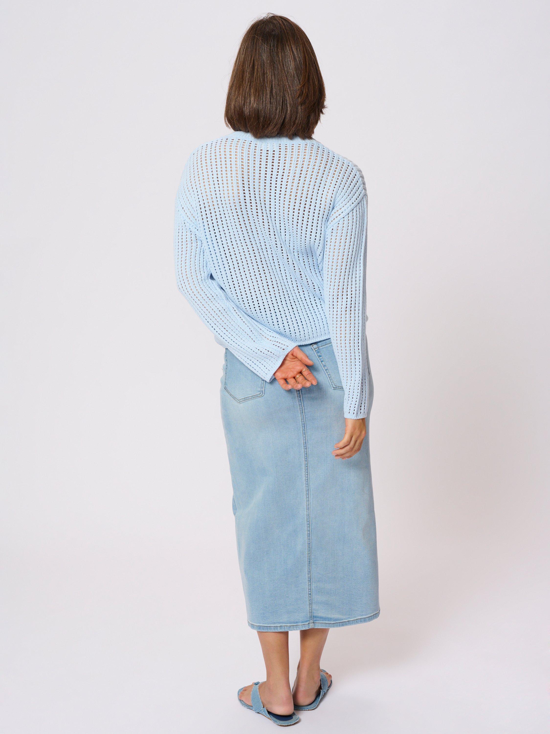 Product image 2 of 6, which shows KAFFE Solar Cotton Blend Pullover, Nantucket Breeze, XS