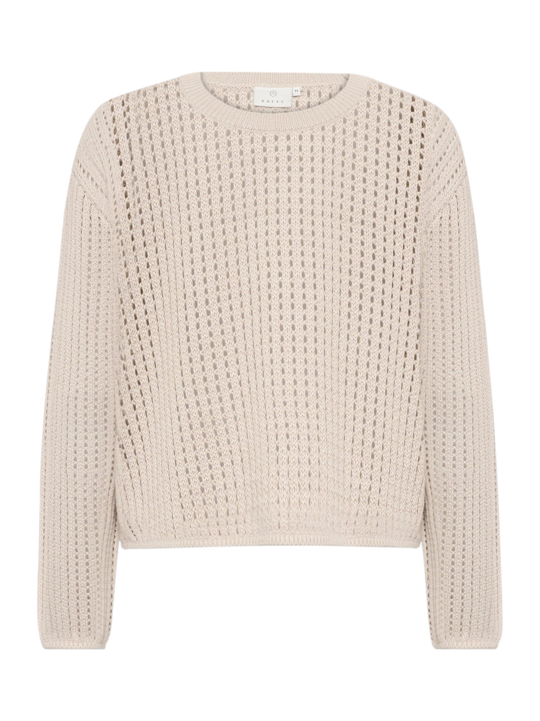 Product image 5 of 6, which shows KAFFE Solar Cotton Blend Pullover, Feather Gray, XS