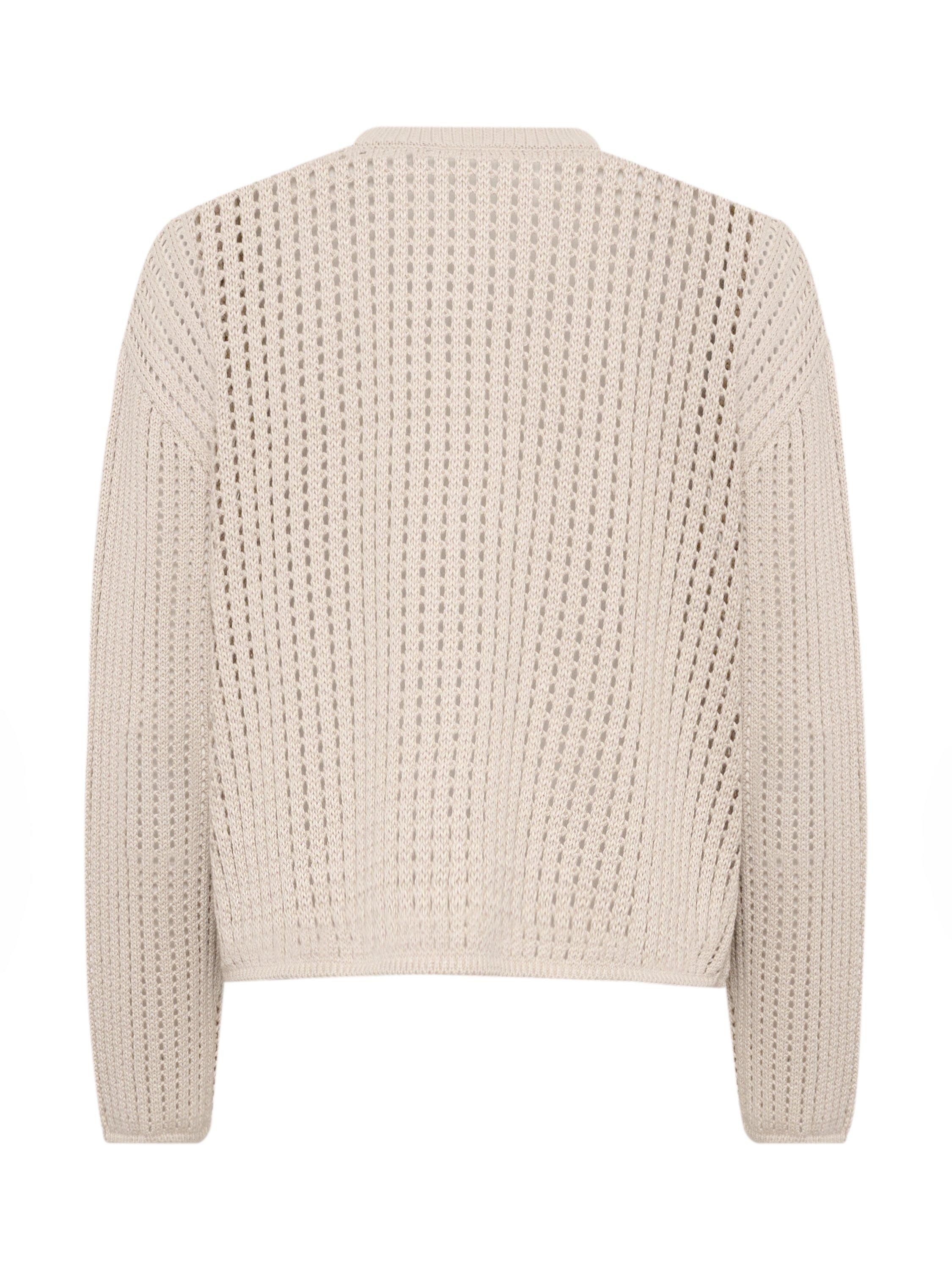 Product image 6 of 6, which shows KAFFE Solar Cotton Blend Pullover, Feather Gray, XS