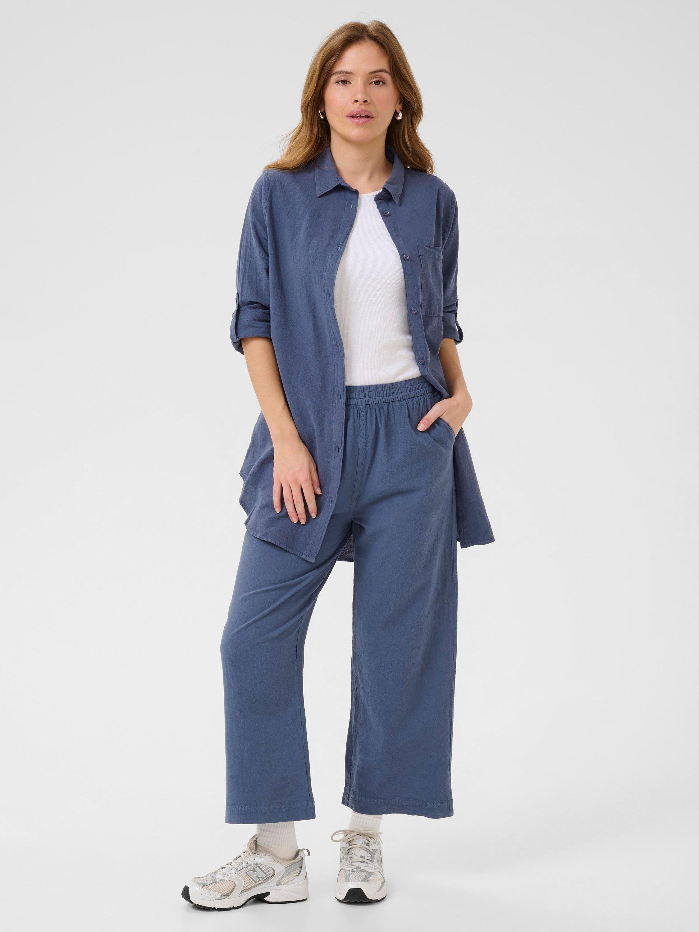 Product image 3 of 6, which shows KAFFE KAnaya Tunic Top, Vintage Indigo, 8