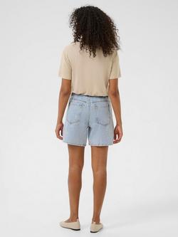 KAFFE KAbabeth High Waisted Denim Shorts, Blue - view 2, Blue
