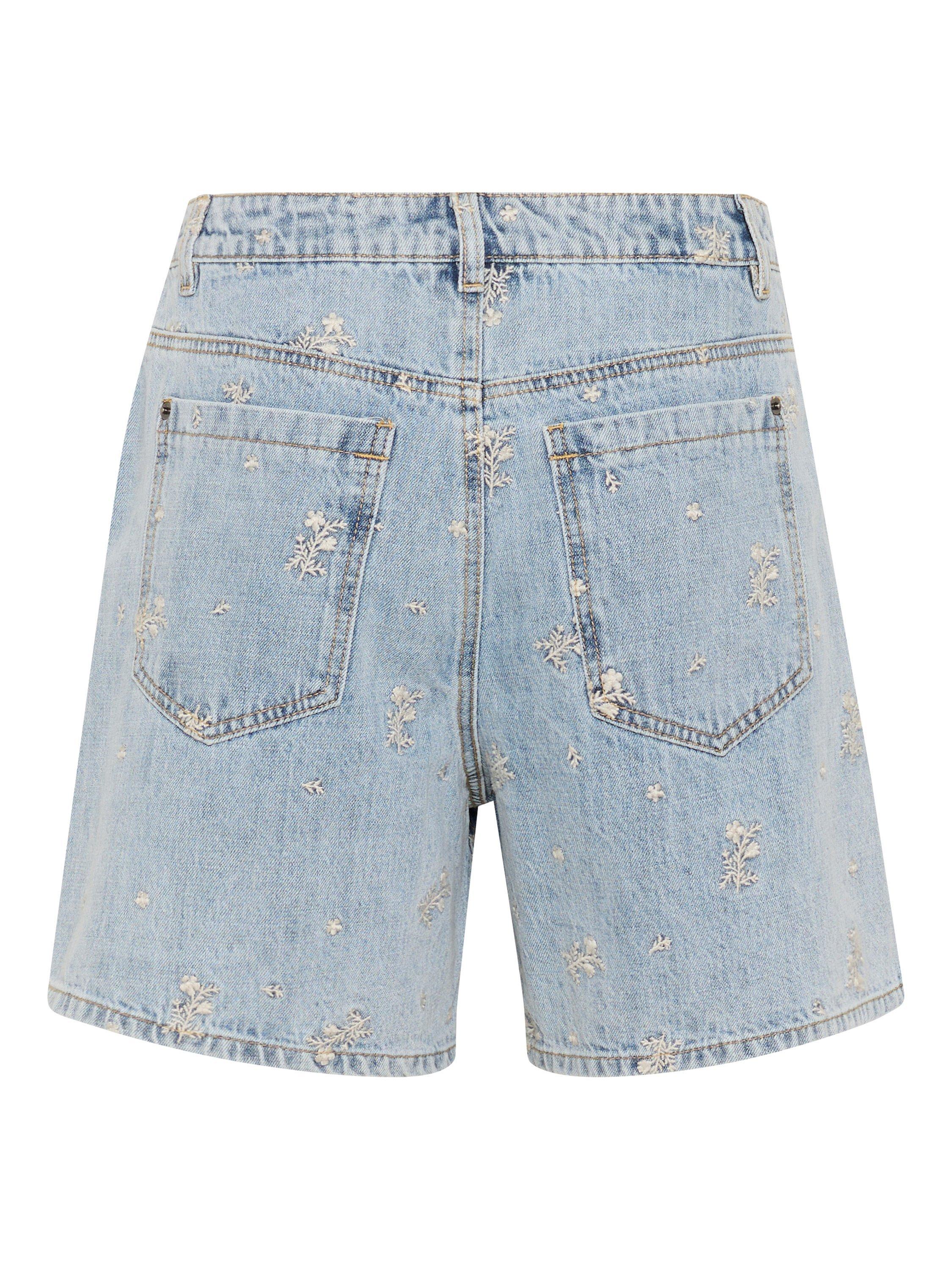 Product image 5 of 5, which shows KAFFE KAbabeth High Waisted Denim Shorts, Blue, 8