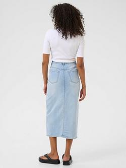 KAFFE KAkarla Straight Fit Denim Skirt, Light Blue Washed - view 2, Light Blue Washed