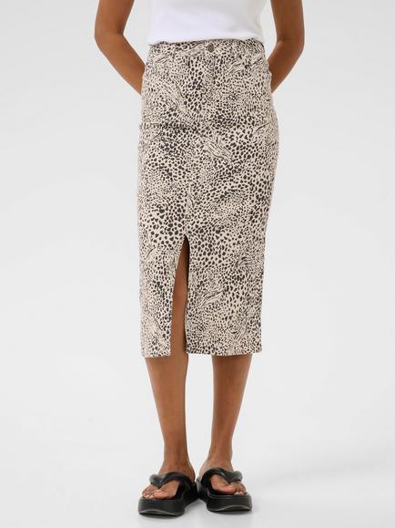 KAFFE KAlisa Midi Skirt, Beige/Multi, Beige/Multi