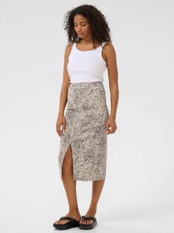 KAFFE KAlisa Midi Skirt, Beige/Multi - view 2, Beige/Multi