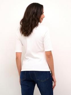 KAFFE Carla High Neck T-Shirt, White - view 2, White