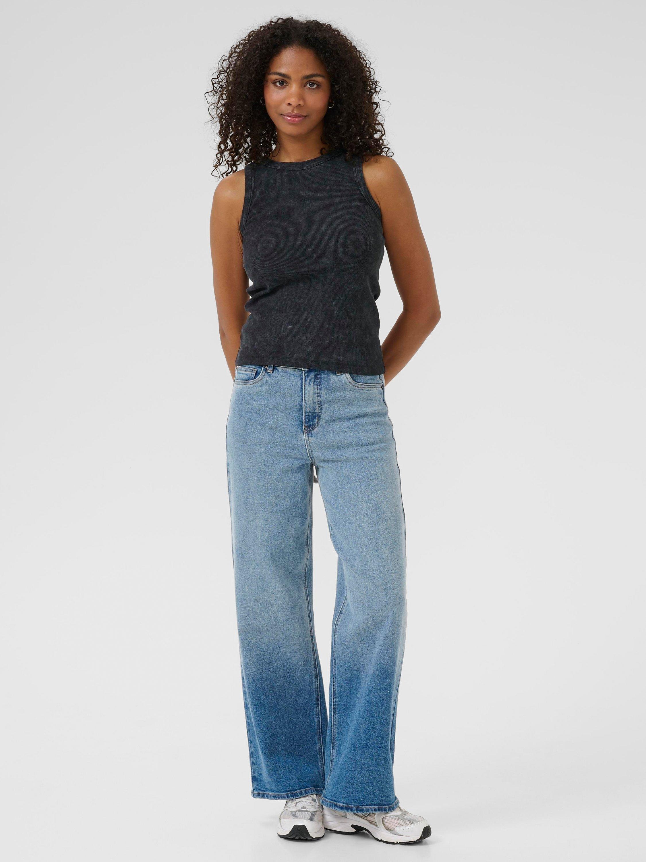 Product image 2 of 5, which shows KAFFE Dodal Cotton Blend Vest, Washed Black, S