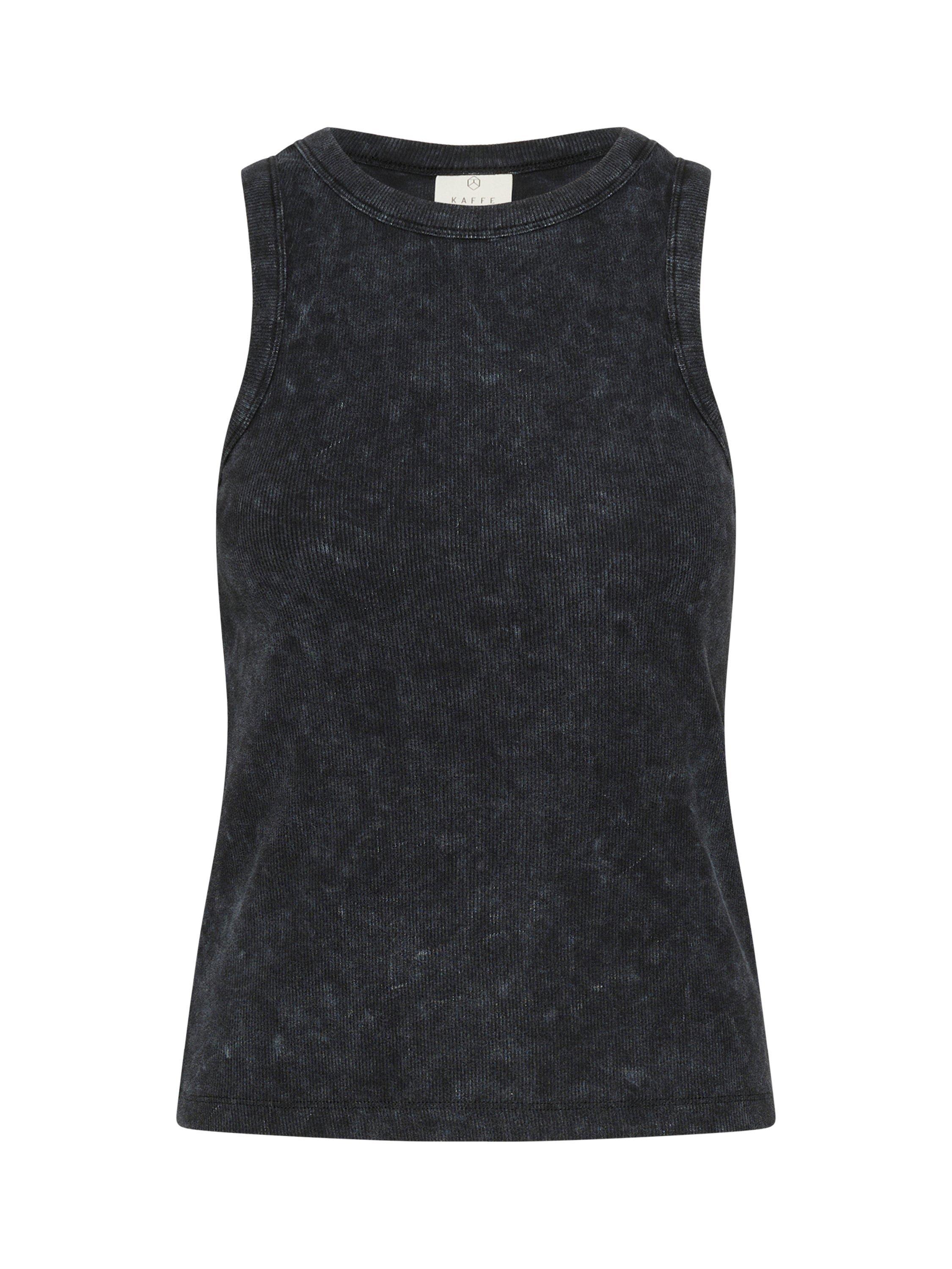 Product image 4 of 5, which shows KAFFE Dodal Cotton Blend Vest, Washed Black, S