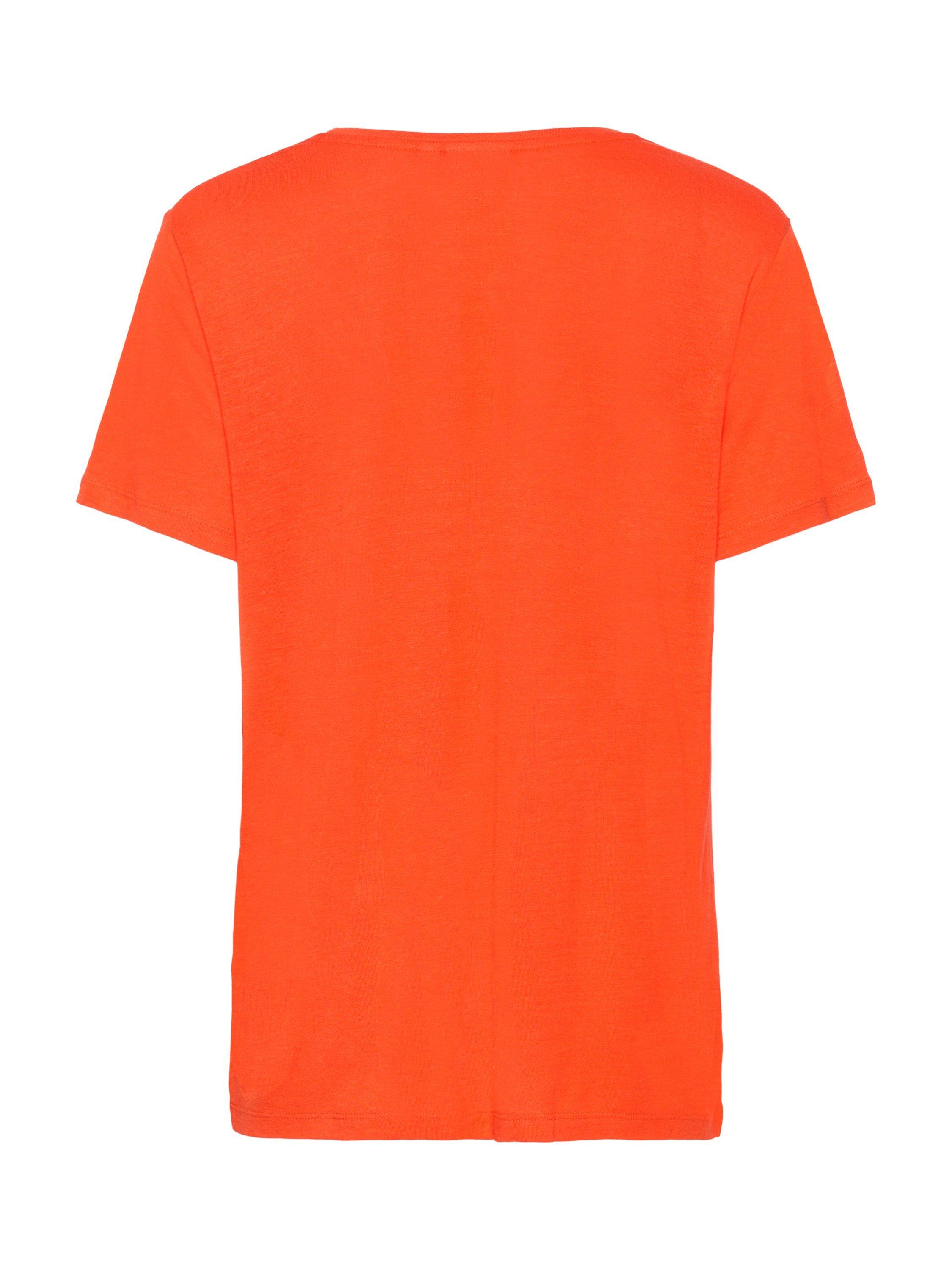 Product image 5 of 5, which shows KAFFE Maria Linen Blend T-Shirt, Grenadine, XS