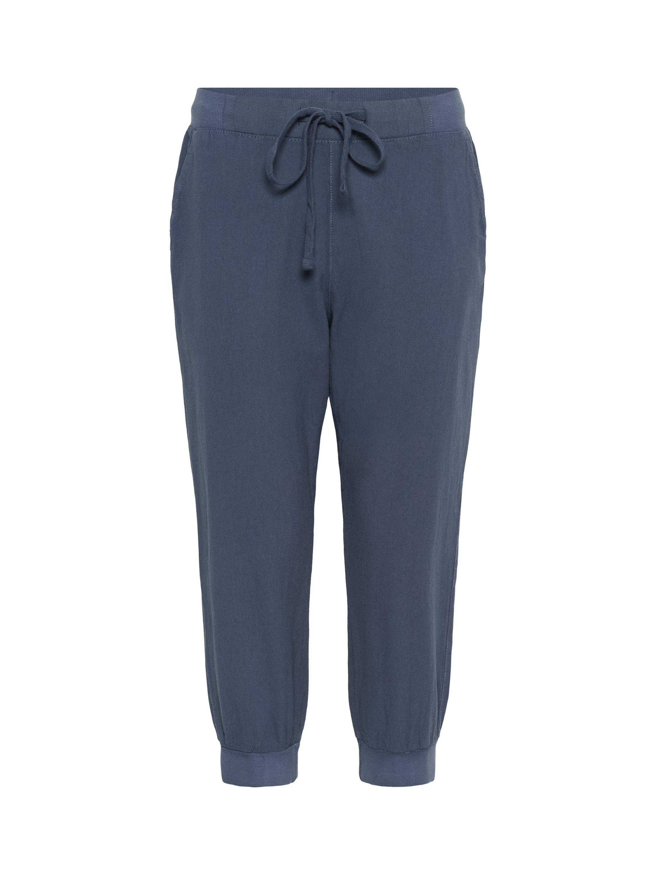 Product image 4 of 5, which shows KAFFE Naya Drawstring Waist Capri Trousers, Vintage Indigo, 8