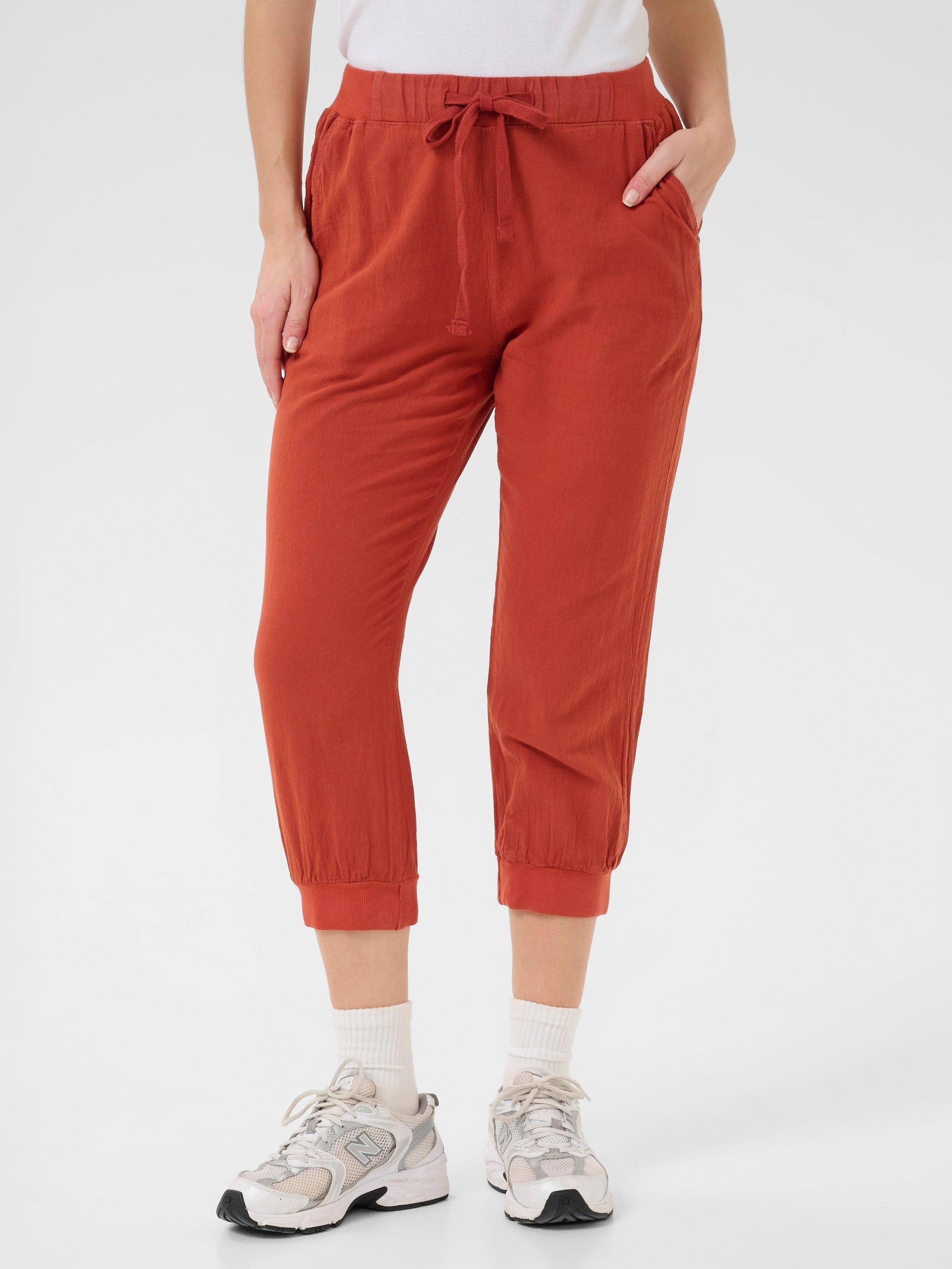 Product image 1 of 5, which shows KAFFE Naya Drawstring Waist Capri Trousers, Picante, 8