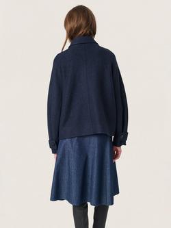 Soaked In Luxury Angelina Wool Blend Boxy Fit Jacket - view 2, Sky Captain