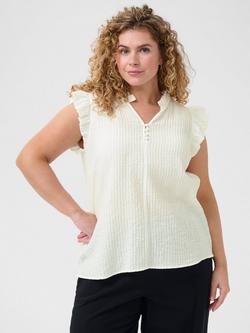 KAFFE Curve Clyana Blouse, Chalk, Chalk