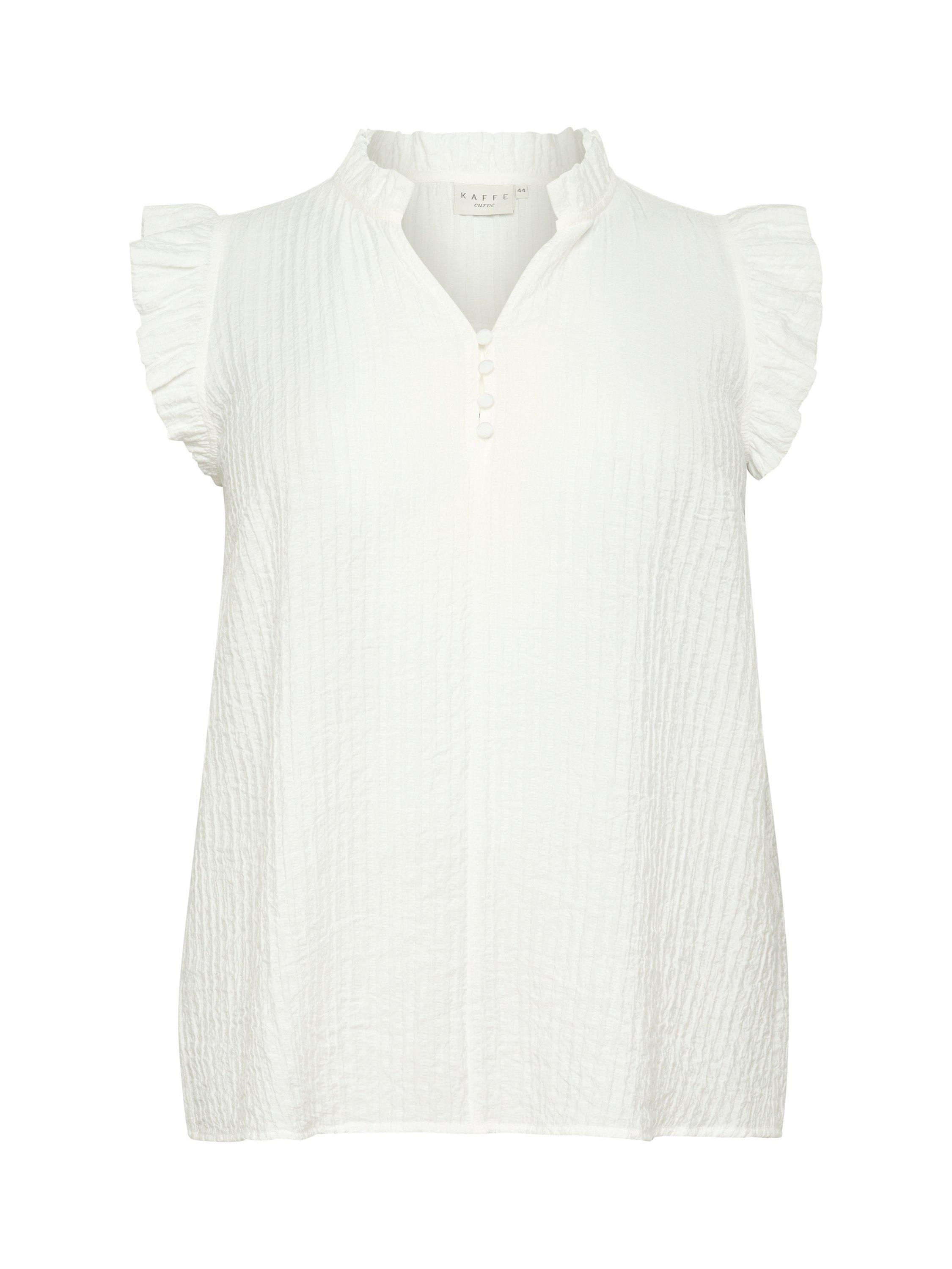 Product image 5 of 6, which shows KAFFE Curve Clyana Blouse, Chalk, 18