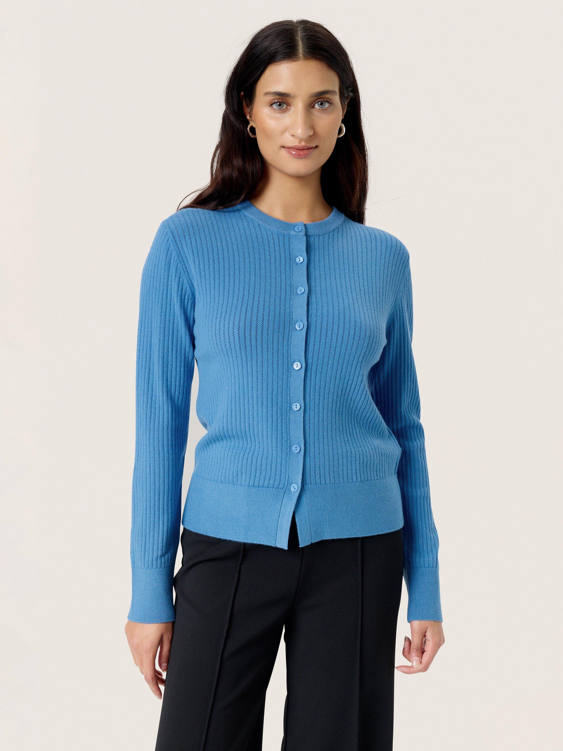 Product image 1 of 6, which shows Soaked In Luxury Spina Cardigan, Blue, XS