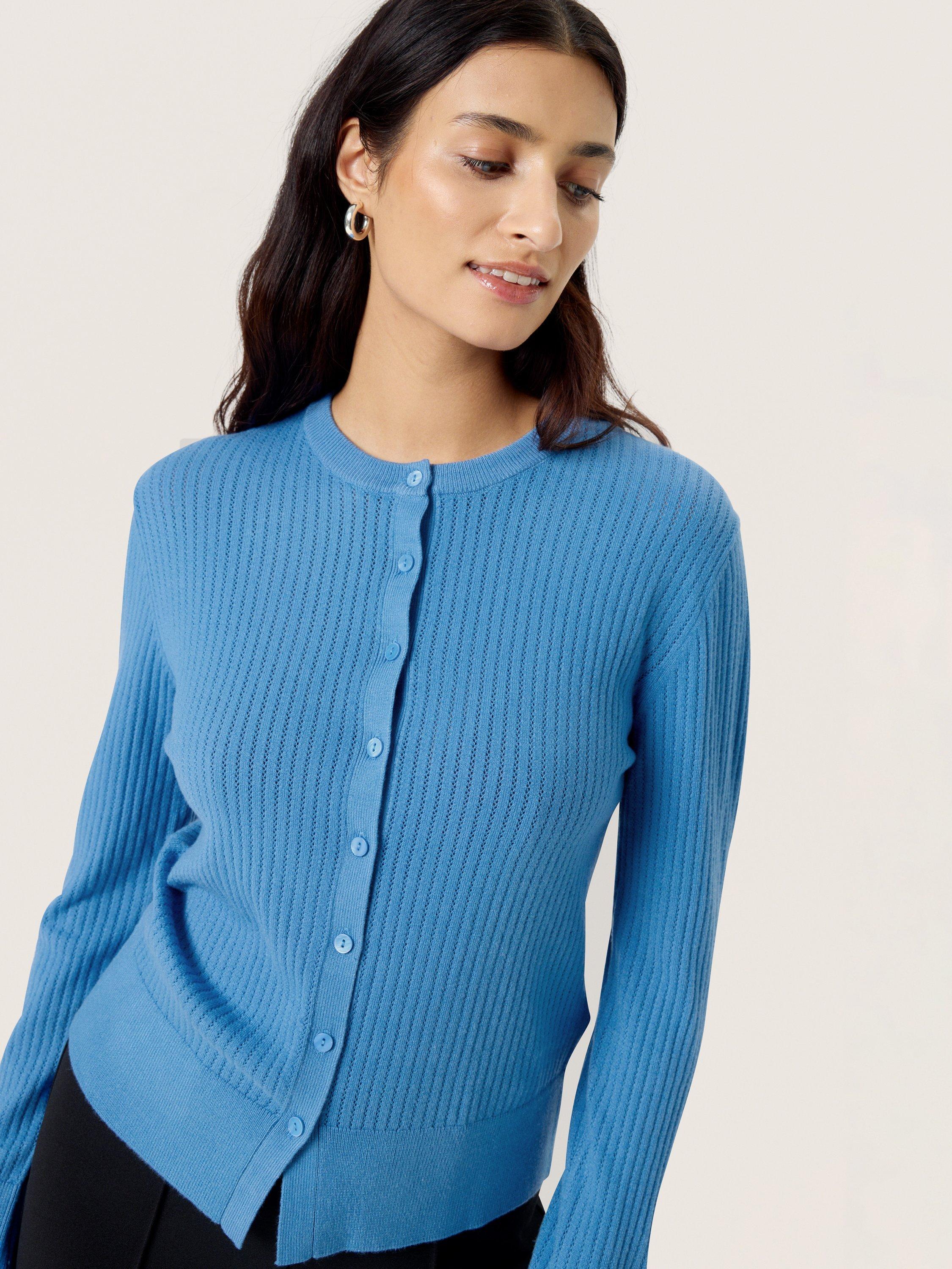 Product image 4 of 6, which shows Soaked In Luxury Spina Cardigan, Blue, XS