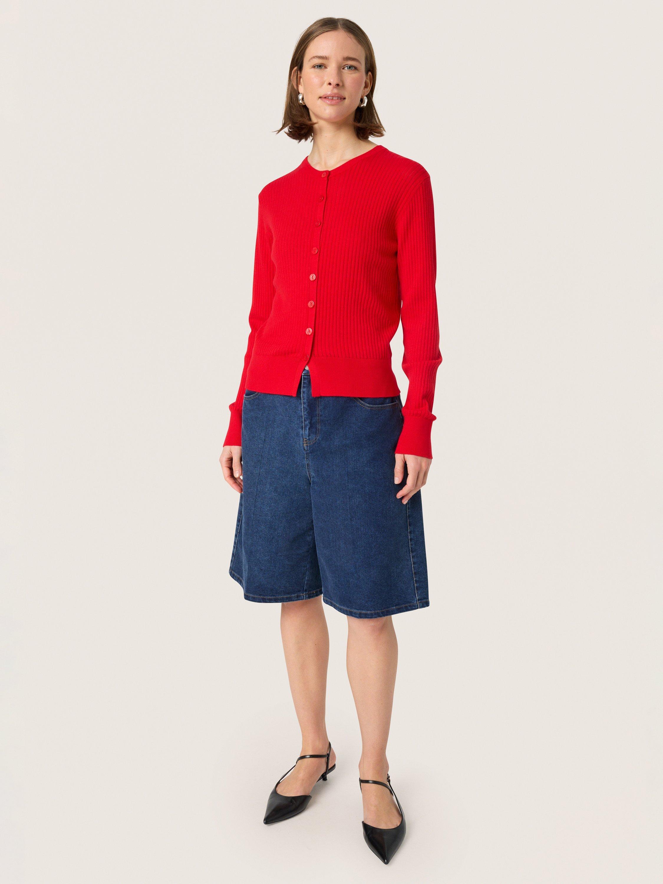 Product image 3 of 6, which shows Soaked In Luxury Spina Cardigan, Red, XS