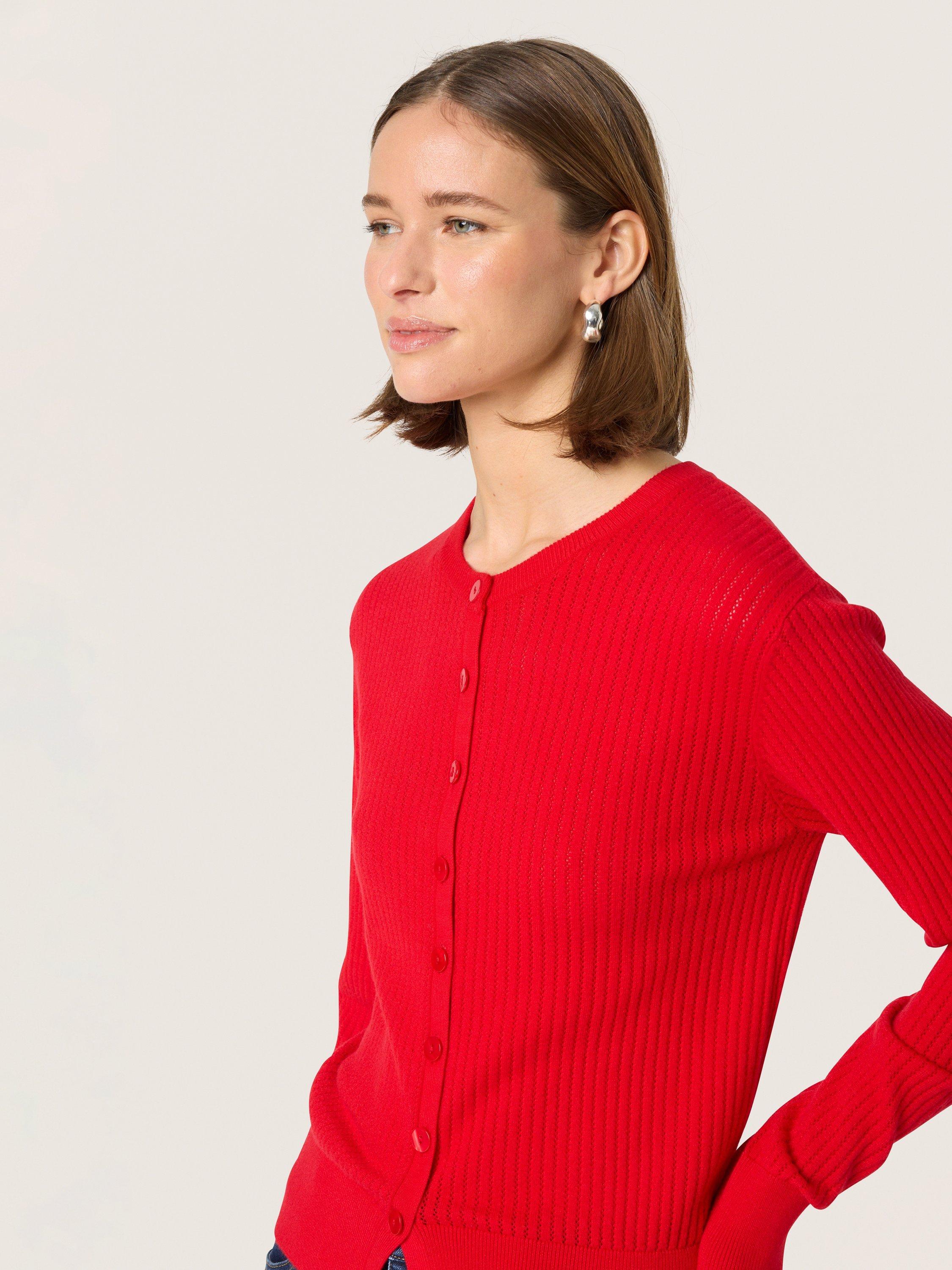 Product image 4 of 6, which shows Soaked In Luxury Spina Cardigan, Red, XS