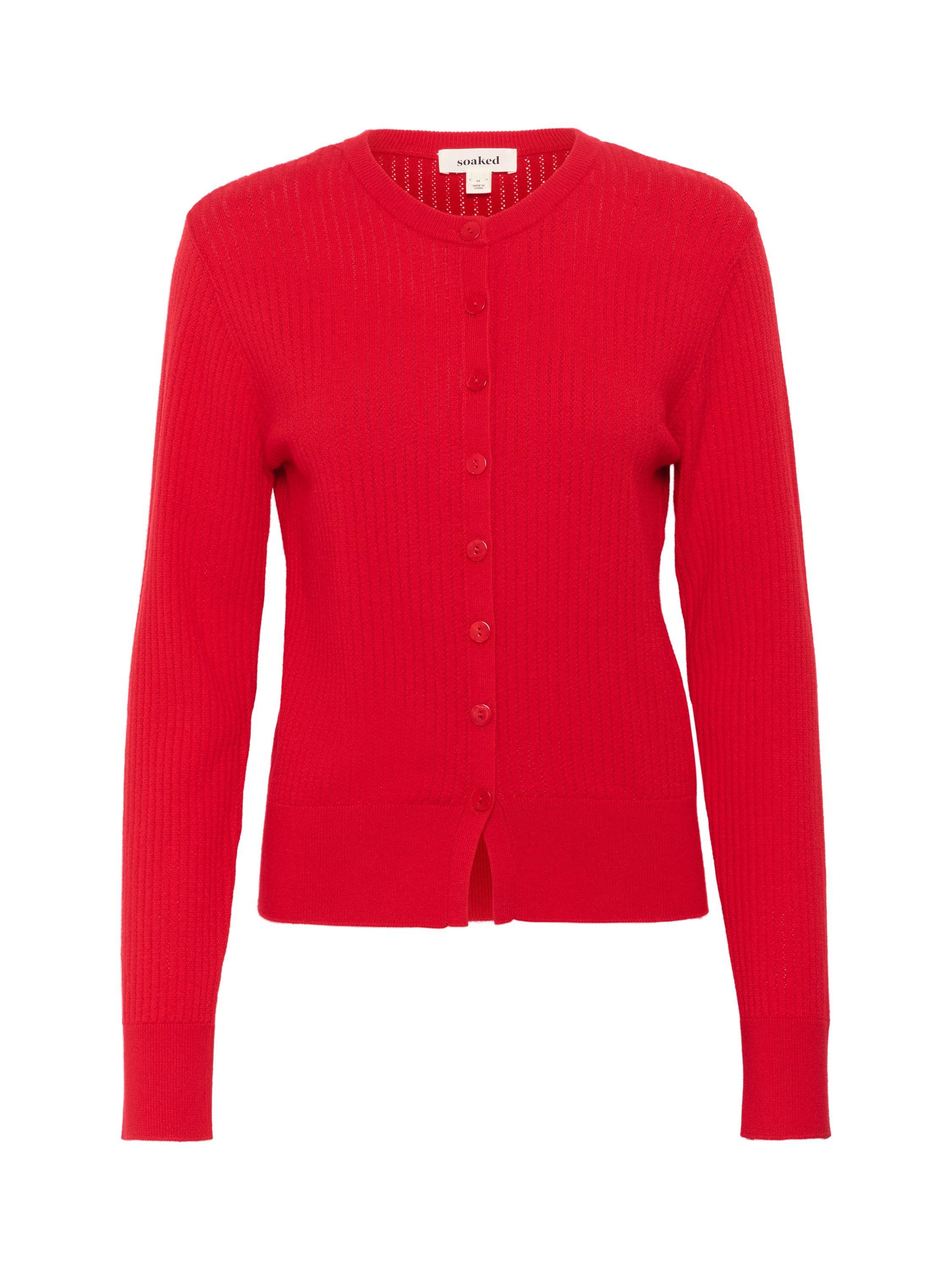 Product image 5 of 6, which shows Soaked In Luxury Spina Cardigan, Red, XS