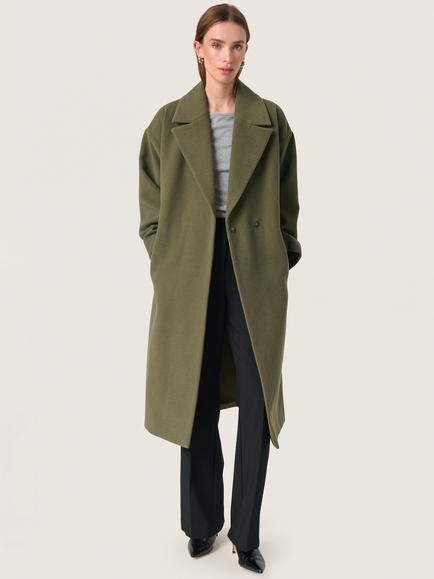 Soaked In Luxury Rubie Belted Coat - view 2, Mid Green