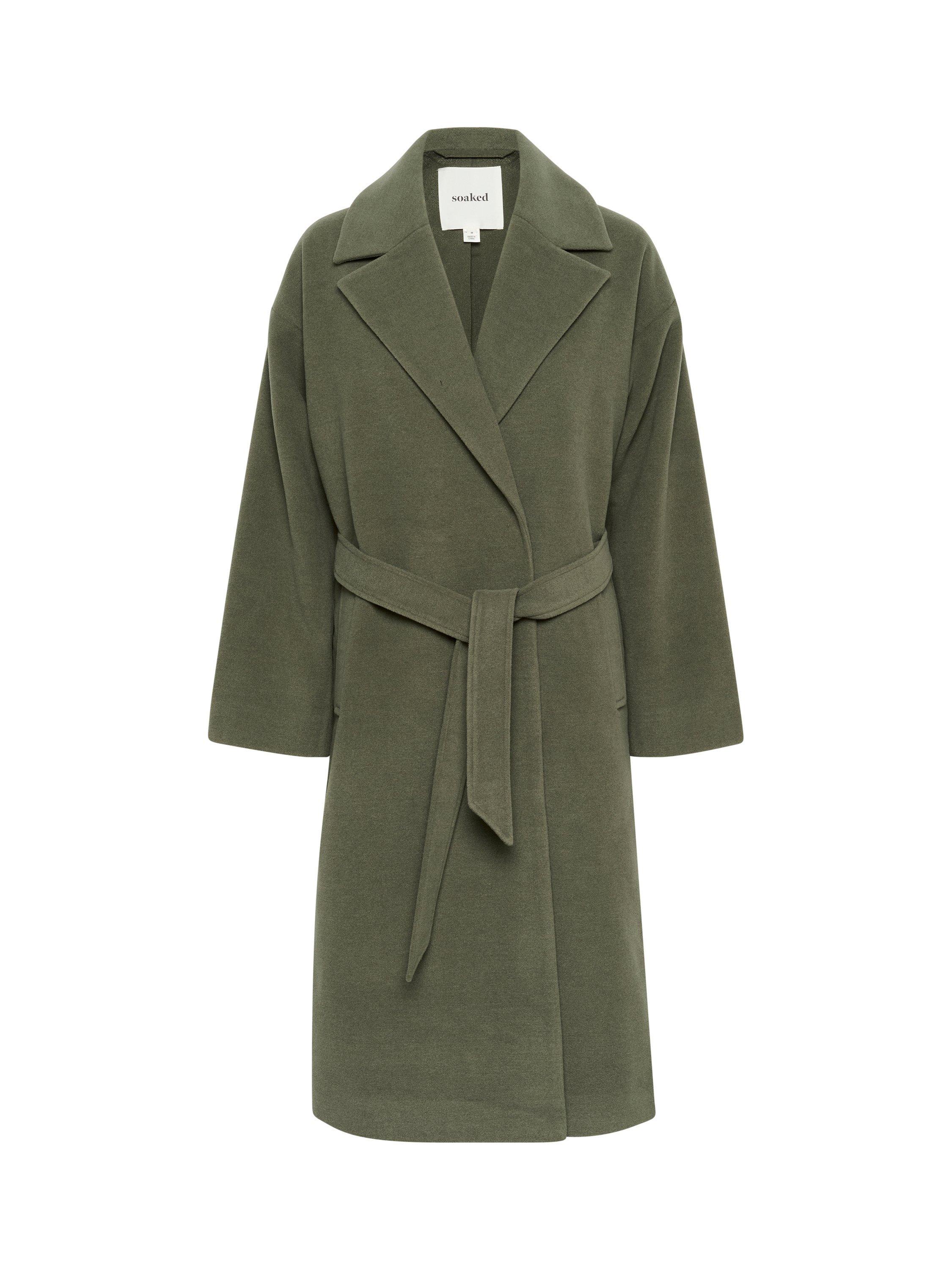 Product image 3 of 4, which shows Soaked In Luxury Rubie Belted Coat, Mid Green, XS