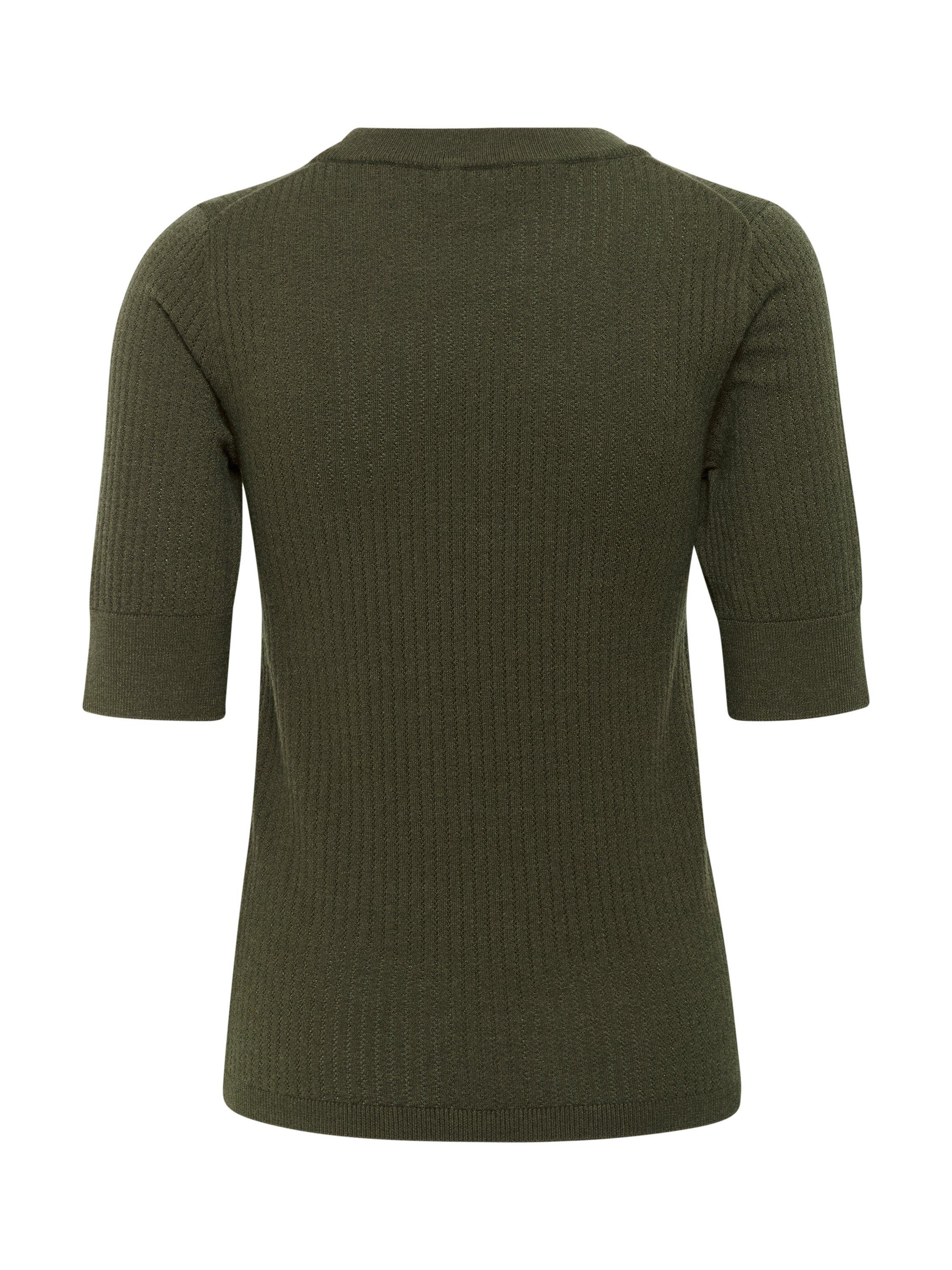 Product image 6 of 6, which shows Soaked In Luxury Spina Knitted T-Shirt, Dark Green, XS