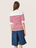 Soaked In Luxury Spina Striped T-Shirt, White/Red