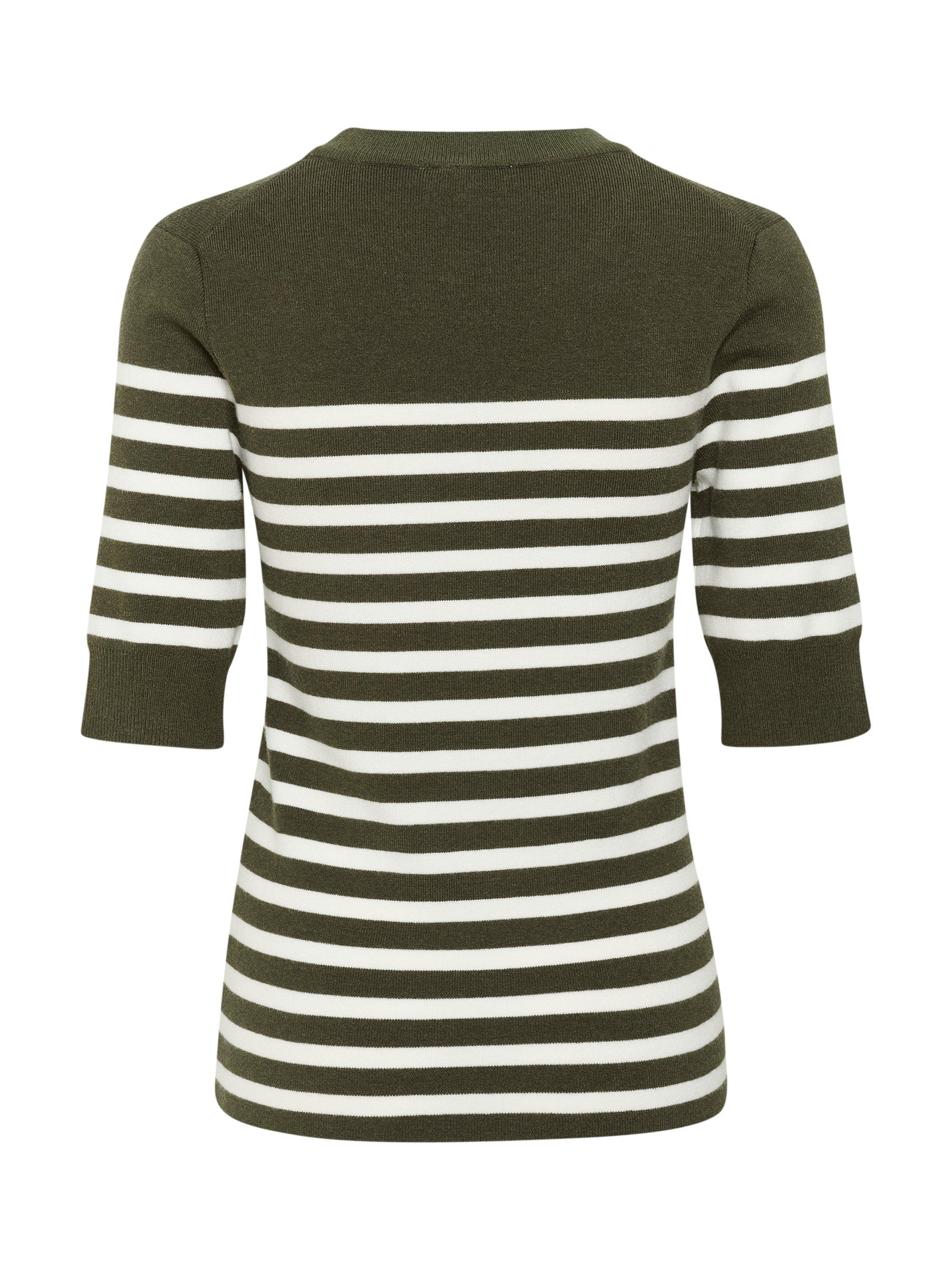 Product image 6 of 6, which shows Soaked In Luxury Spina Striped T-Shirt, Green/White, XS