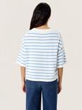 Soaked In Luxury Spina Boxy Striped T-Shirt, Whtie/Blue