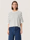 Soaked In Luxury Spina Striped Boxy T-Shirt, White/Green