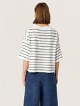 Soaked In Luxury Spina Striped Boxy T-Shirt, White/Green