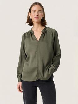Soaked In Luxury Ioana Relaxed V-Neck Blouse, Grape Leaf
