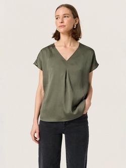 Soaked In Luxury Ioana V-Neck Blouse, Grape Leaf