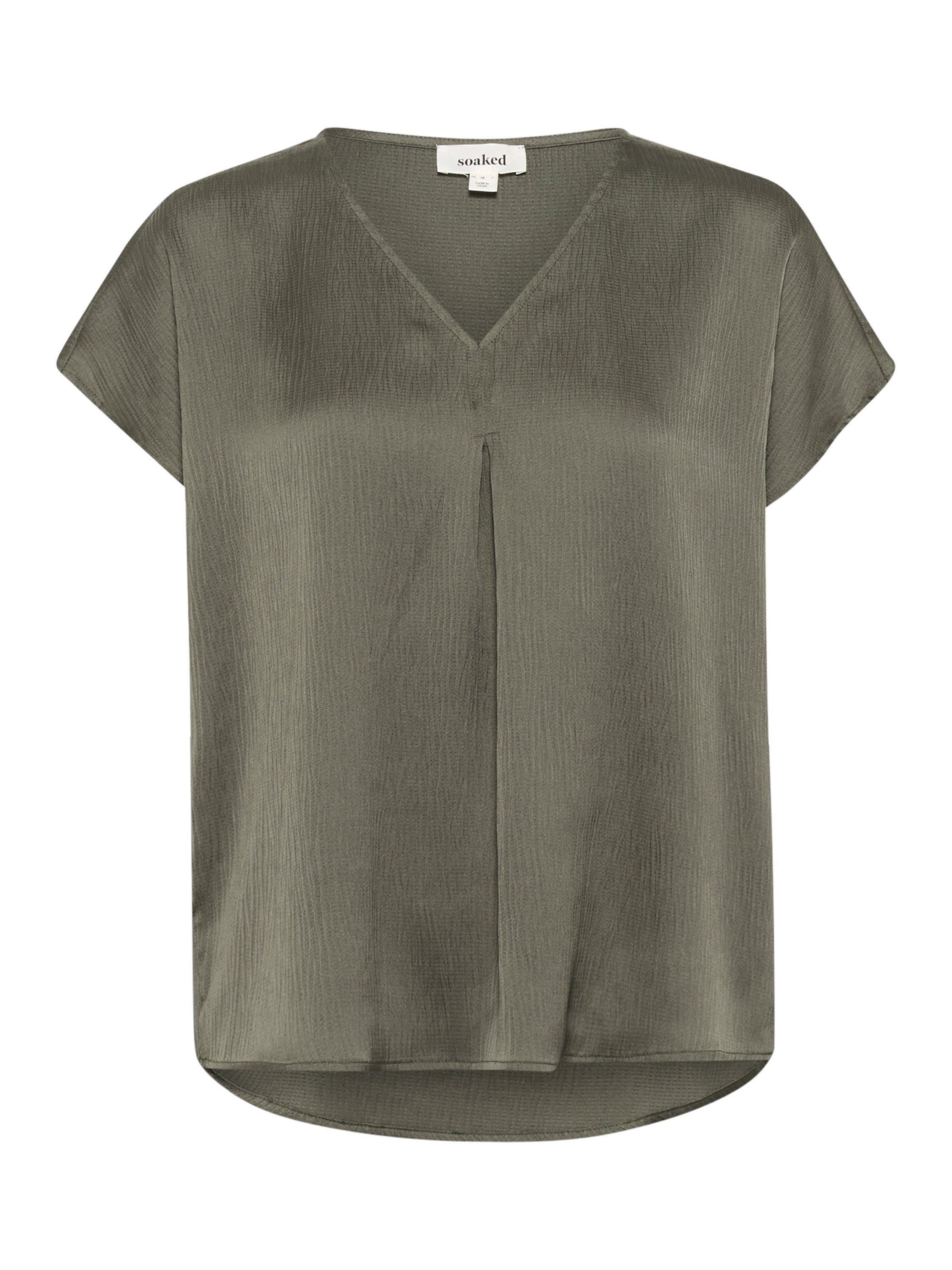 Product image 5 of 6, which shows Soaked In Luxury Ioana V-Neck Blouse, Grape Leaf, XS