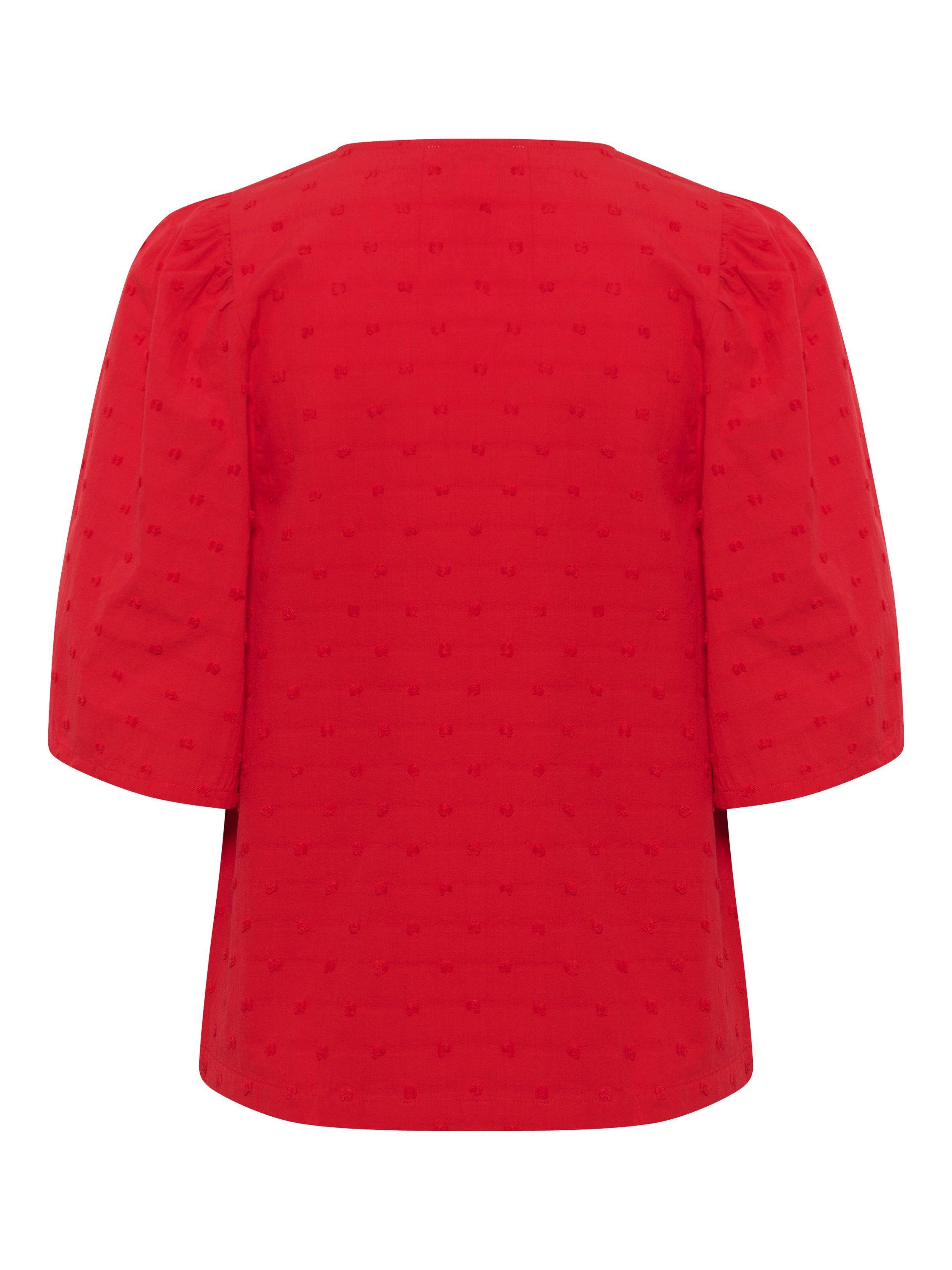 Product image 6 of 6, which shows Soaked In Luxury Sunela Felisia V-Neck Blouse, Red, XS