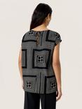 Soaked In Luxury Zaya Abstract Print Top, Black/Multi