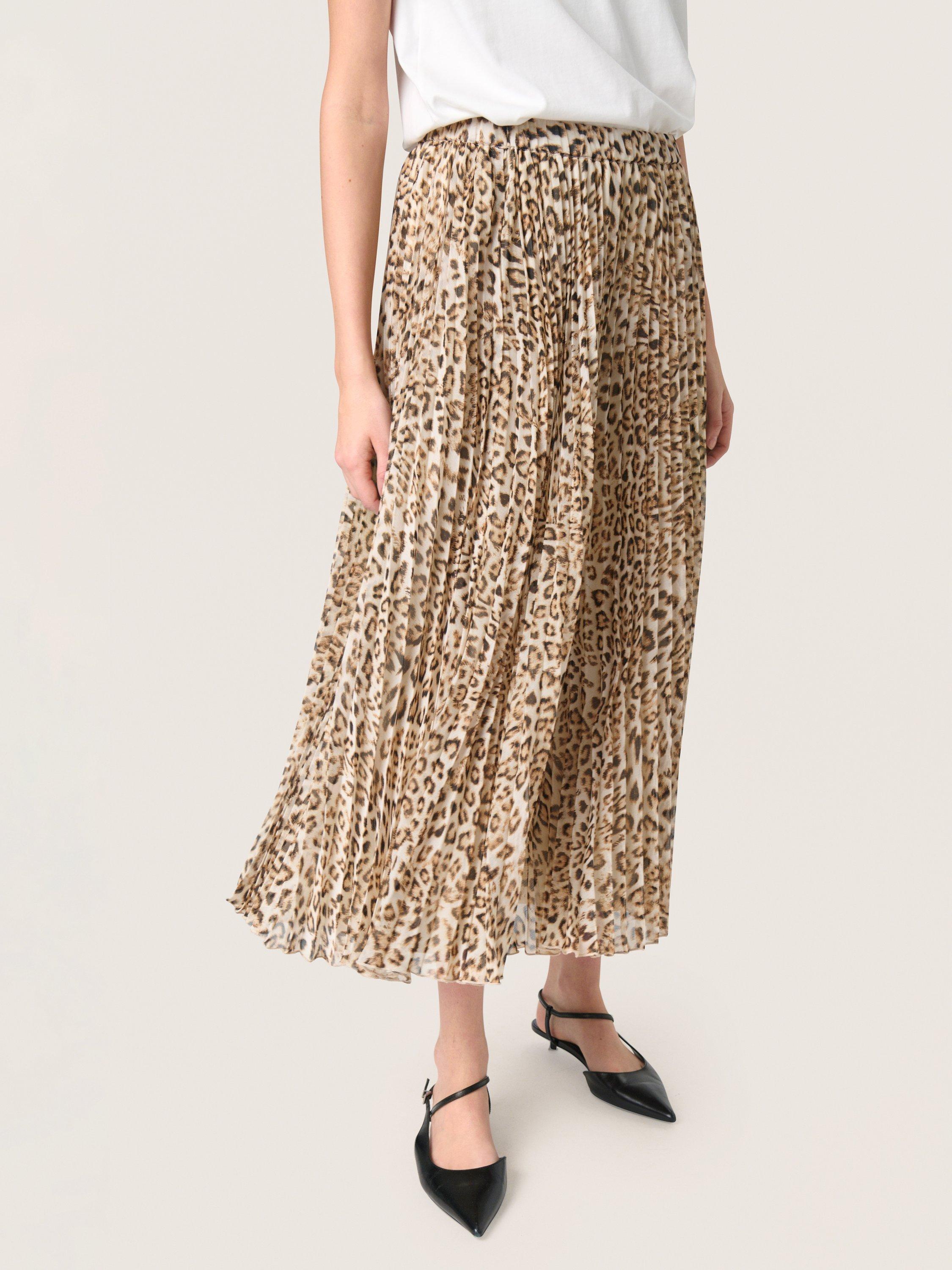 Soaked In Luxury Anaya Leopard Print Midi Skirt