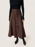 Soaked In Luxury Parvati Suede Leather Maxi Skirt