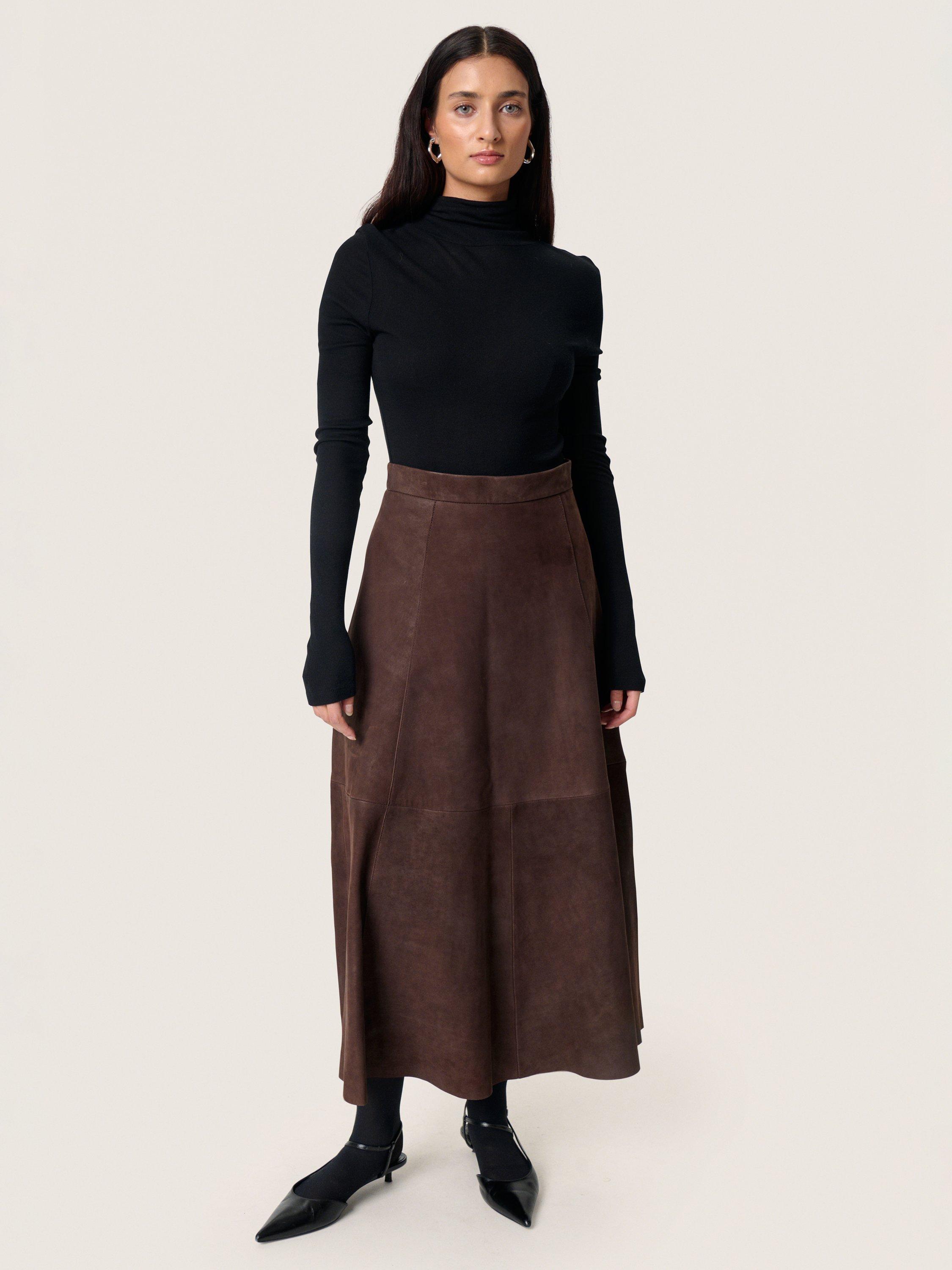 Soaked In Luxury Parvati Suede Leather Maxi Skirt