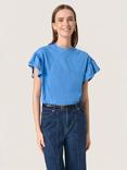 Soaked In Luxury Jina Frilly Sleeve T-Shirt, Blue Yonder