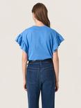 Soaked In Luxury Jina Frilly Sleeve T-Shirt, Blue Yonder