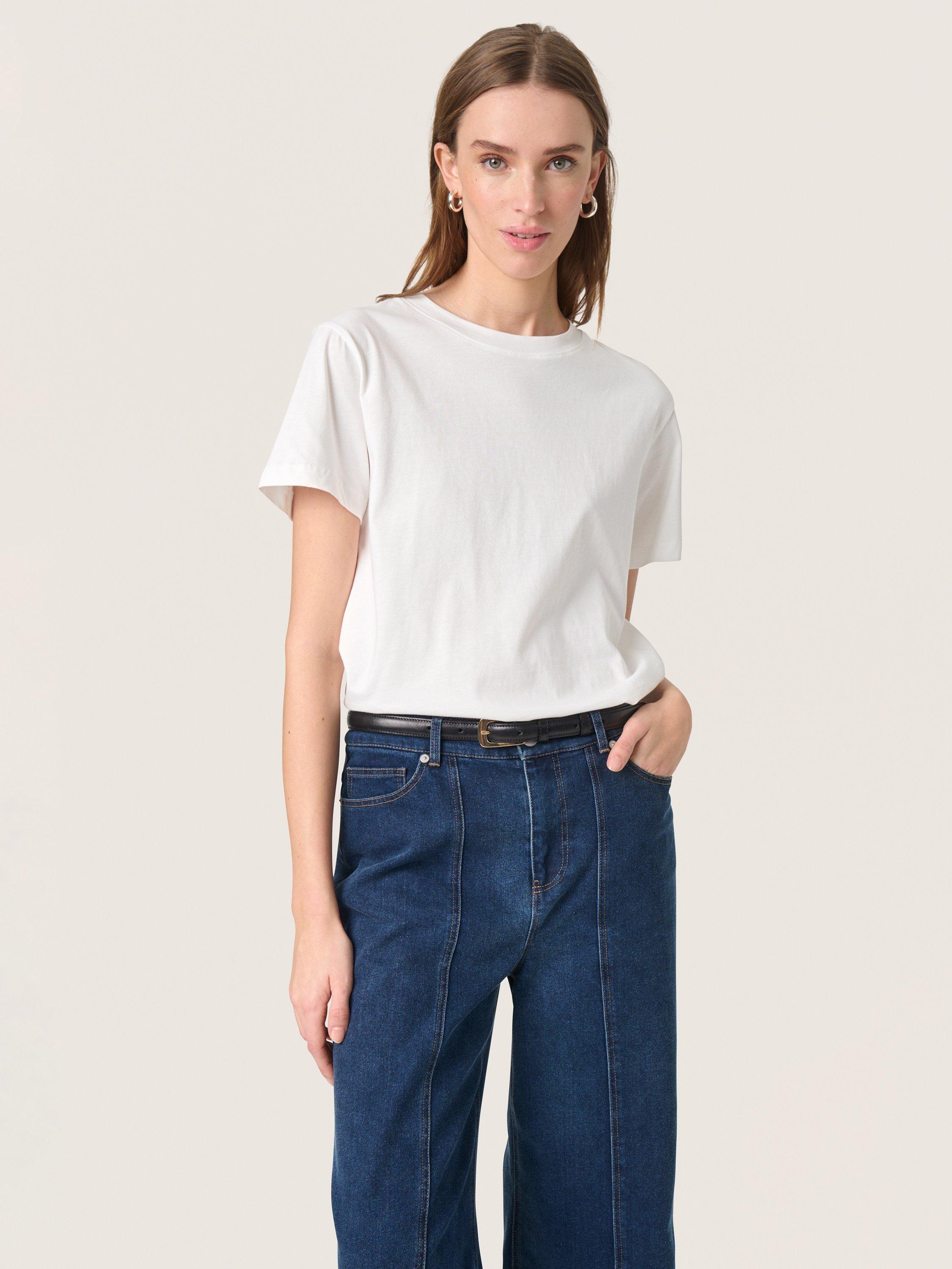 Product image 1 of 6, which shows Soaked In Luxury Jina Short Sleeve T-Shirt, Broken White, XS