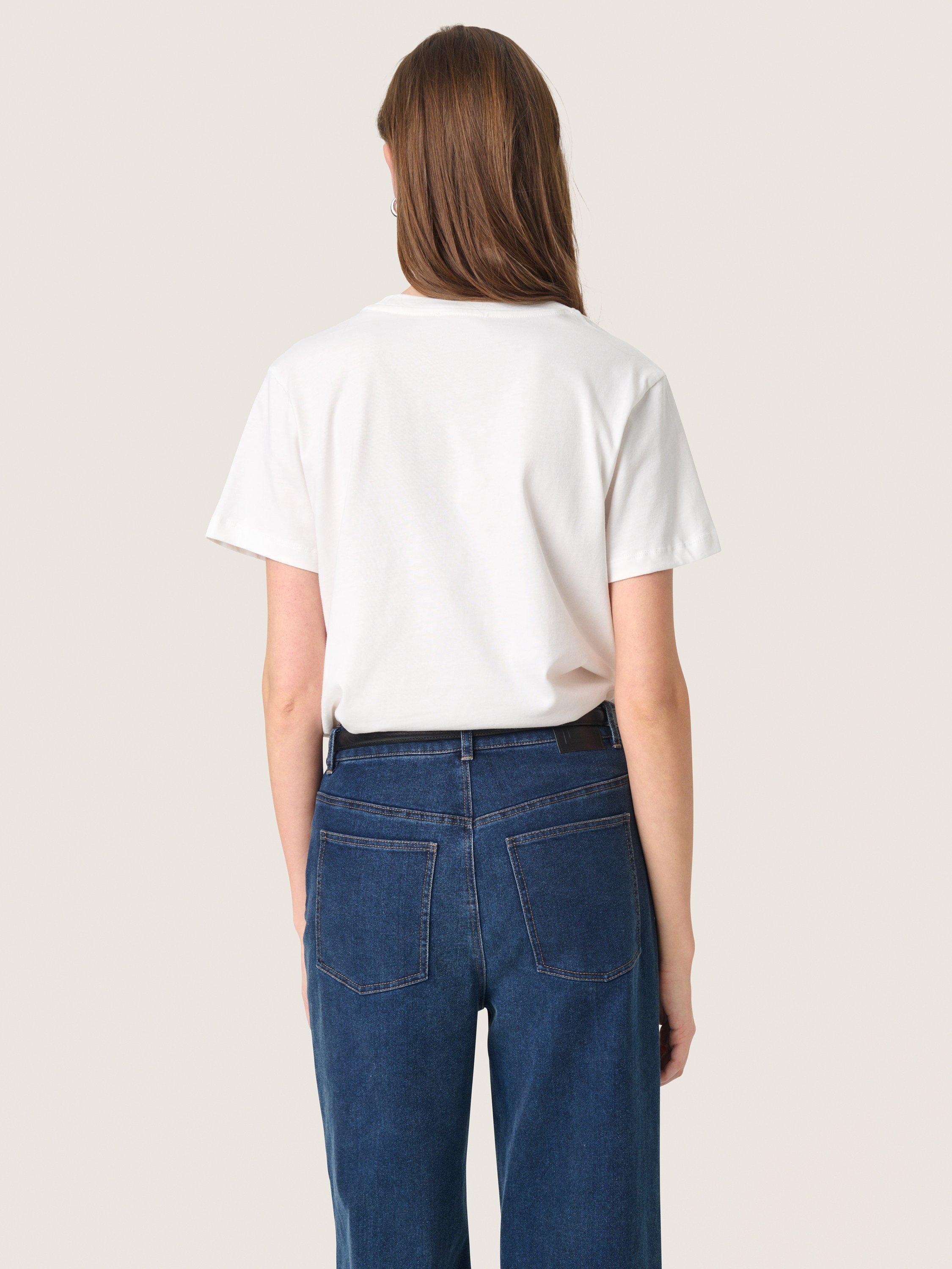 Product image 2 of 6, which shows Soaked In Luxury Jina Short Sleeve T-Shirt, Broken White, XS